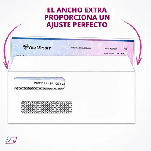 Vista 4 de NextDayLabels Sobres de doble ventana #8 – Paquete de 100 sobres de negocios listos para sellar con tinte de seguridad – Sobres autosellantes