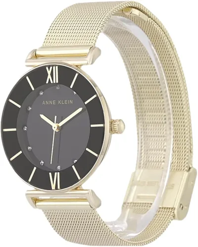 Vista 6 de Anne Klein Reloj pulsera de malla acentuada con purpurina para mujer