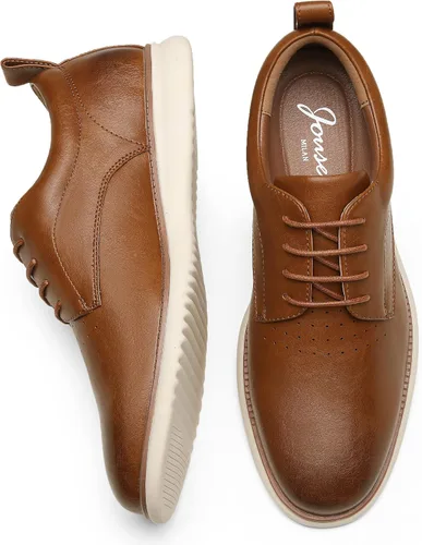Vista 6 de Jousen Zapatos de vestir para hombre, estilo Oxford, informales, retro, clásicos, cómodos, formales, Derby, de negocios, para hombre