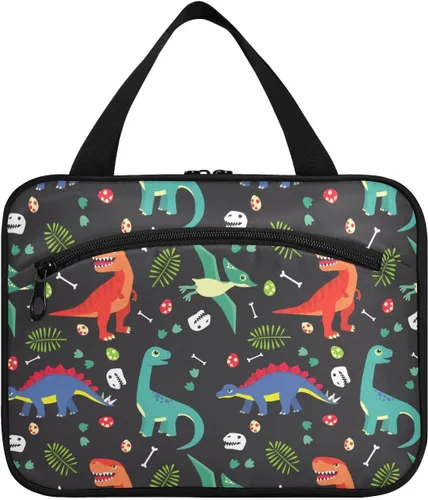 Vista 7 de CHIFIGNO Hanging Travel Toiletry Bag for Men Women Girls, Colorful Baby Dinosaur Cosmetic Case Large Travel Pouch Storage Bag for Shampoo