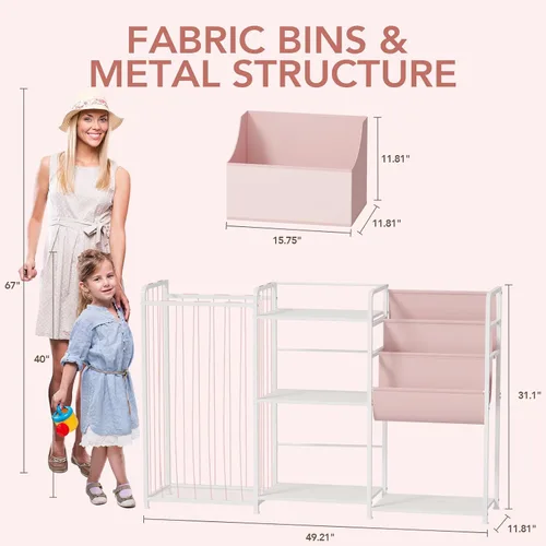 Vista 2 de BBLIKE Organizador de almacenamiento de animales de peluche 3 en 1, almacenamiento de juguetes con estantería para niños y soporte grande