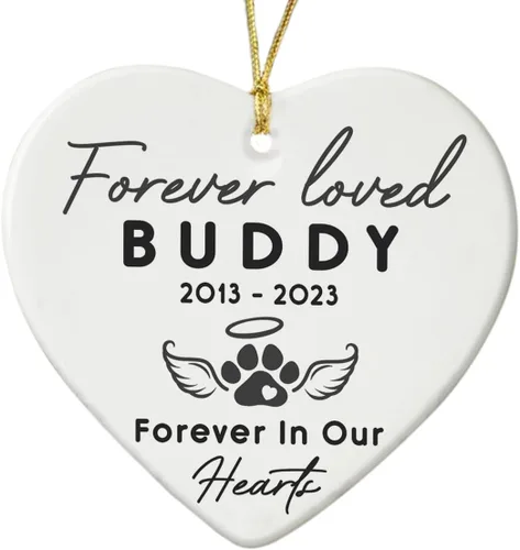 Vista 14 de Regalos conmemorativos personalizados para mascotas por pérdida de perro o gato, adornos de duelo de mascotas, decoración de Navidad, adorno