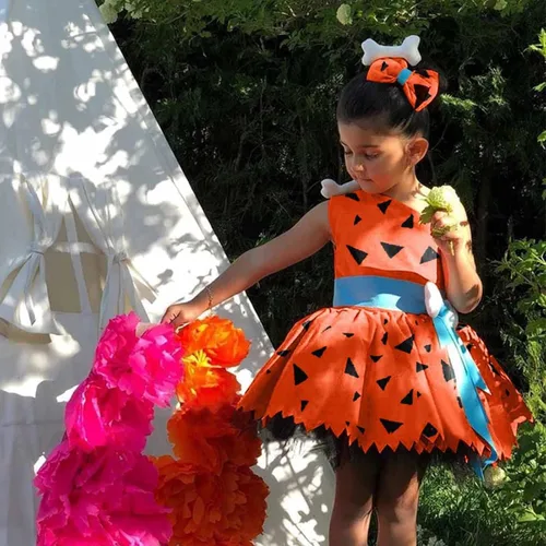 Vista 2 de Disfraz de guijarros de Halloween para niñas pequeñas, vestido de tul de malla, trajes de princesa para niñas, niños, fiesta, sesión de fotos