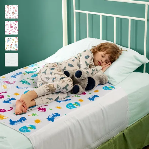 Vista 10 de IMPROVIA® Almohadillas para orinar para niños, impermeables, reutilizables, lavables, absorbentes, antideslizantes, diseño de dinosaurio
