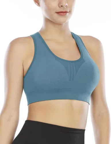 Vista 3 de Heathyoga Sujetadores deportivos de alto impacto para mujer, sujetadores deportivos con relleno, sujetador de entrenamiento para mujer, con espalda