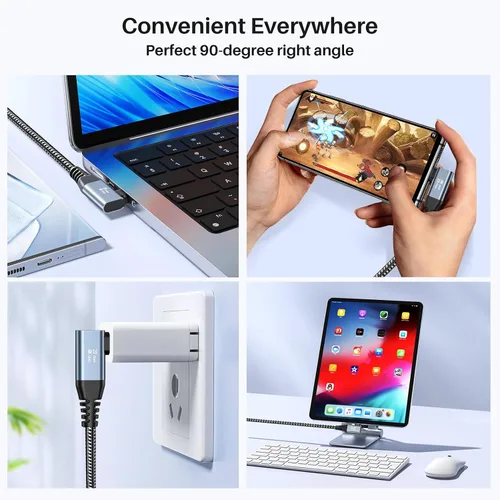 Vista 3 de ZeroneTeck Cable USB C de 6 pulgadas 0.5 pies, Transferencia de Datos de Alta Velocidad 20Gbps Corto, Cable USB C 3.2 Gen 2×2 100W PD de Carga