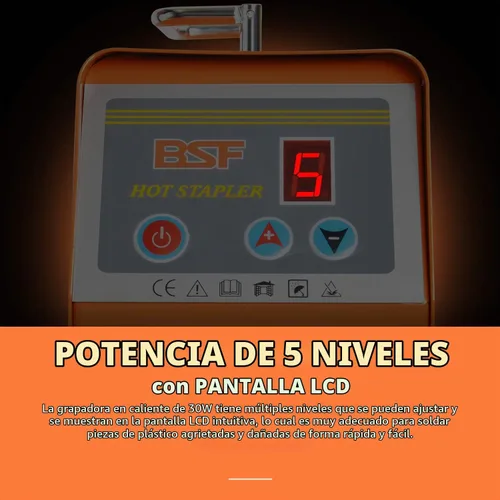 Vista 2 de kit de reparación de plástico para parachoques, engrapadora térmica para soldadura de plástico, de 110 V, con 800 grapas
