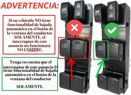 Vista 3 de Interruptor maestro de ventana para Nissan Altima Sedan S 2007-2012, Base (25401-ZN40B, alimentación, control, botón)