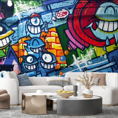 Vista 71 de SIGNFORD - Papel tapiz de colorido diseño de graffiti, removible para dormitorio o sala de estar, 66 x 96 pulgadas Graffiti1-2001-y09