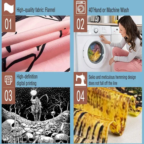 Vista 4 de Aidatain Grim Reaper - Tapiz de calavera de muerte de esqueleto para colgar en la pared de los hombres, para dormitorio, fantasía, tela de franela