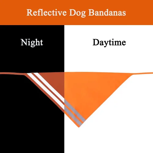 Vista 3 de Bandana reflectante para perro, alta visibilidad, seguridad, reversible, triangular, baberos, bufanda, accesorios para cazar y caminar