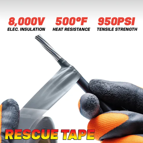 Vista 4 de Cinta de rescate; Cinta de silicona autofusionable de reparación de emergencia, sellado de tuberías de fontanería y fugas de manguera de radiador