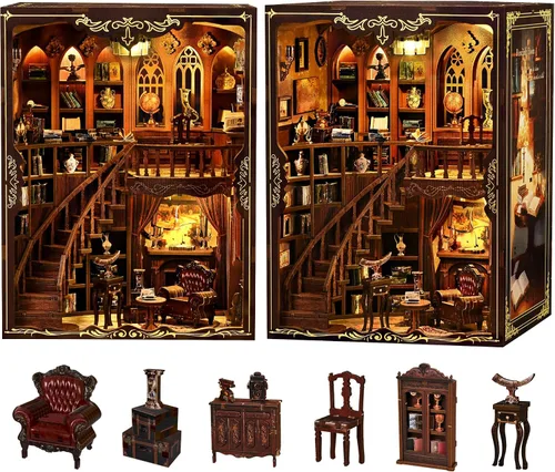 Vista 11 de CRIOLPO Kit de casa de muñecas en miniatura con luces LED para adultos y Aventuras en el bosque