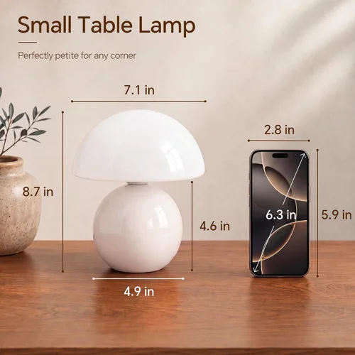 Vista 7 de Dawnwake Juego de 2 lámparas de mesa de hongos para dormitorio, sala