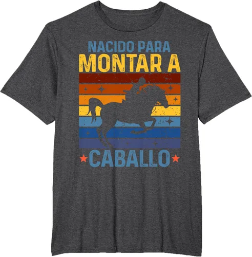 Vista 23 de Horse Rider Equestrian Riding Nacido Camiseta Para Montar A Caballo Negro