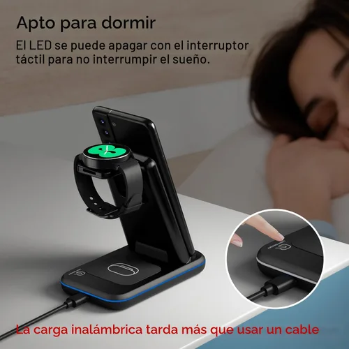 Vista 5 de Cargador inalámbrico para Samsung/Android, HOLYJOY estación de carga rápida plegable 3 en 1/soporte/cargador múltiple para Samsung S25