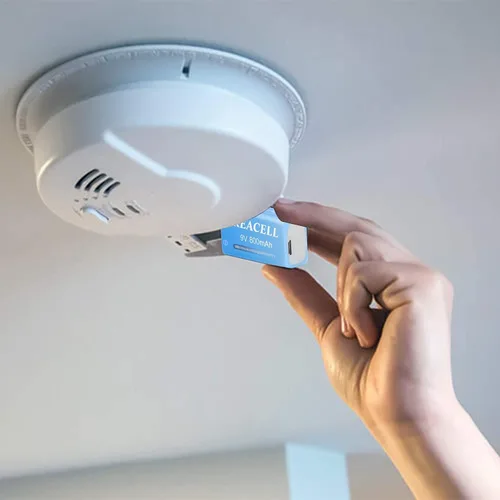 Vista 7 de Paquete de 2 baterías de litio recargables de 9 V, baterías de 9 voltios para detector de humo, carga USB de 800 mAh 9 V para micrófonos