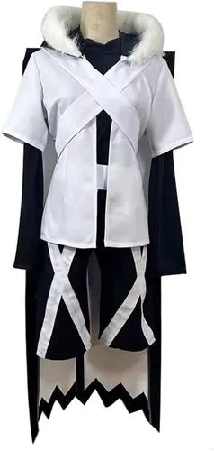 Vista 10 de Weixu Disfraz de cosplay con tops azules y pantalones cortos, conjunto completo de Holloween