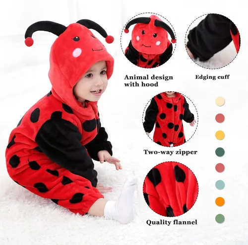 Vista 2 de TONWHAR Unisex-Baby Animal Onesie Costume Cartoon Animal Outfit Homewear Kids' One-Piece Rompers
