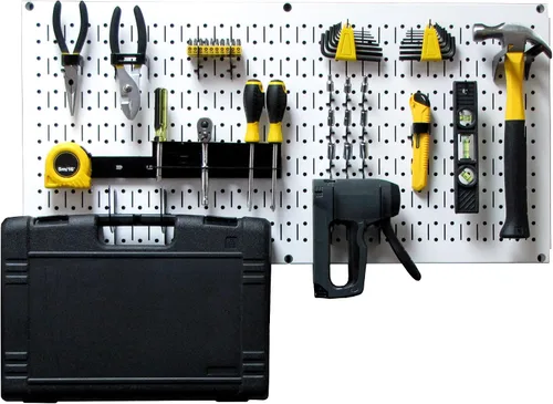 Vista 14 de Wall Control Sistema modular de organizador de herramientas de tablero perforado, unidad de almacenamiento de herramientas de tablero de clavijas