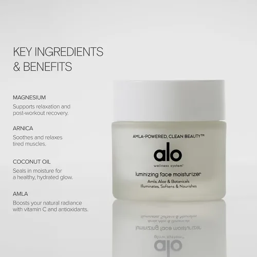 Vista 3 de Alo Hidratante facial luminizante Squalane para una hidratación ligera durante todo el día Almendra dulce y vitamina E nutre y revive la piel