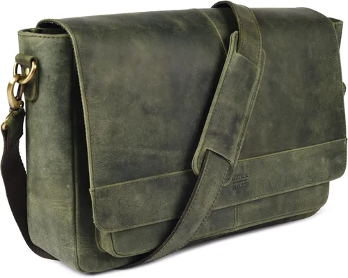 Vista 10 de LEATHER VILLAGE Bolso Mensajero de Cuero Vintage–Morral Hecho a Mano de 15.5" para Hombres y Mujeres– Bolso de Hombro para Oficina, Viajes y Uso
