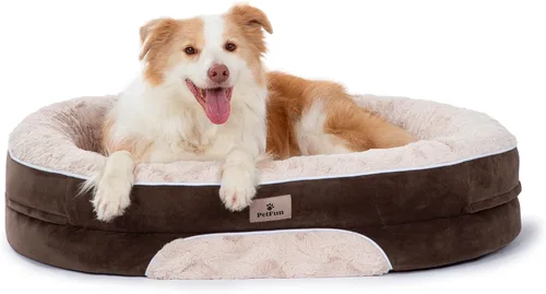 Vista 31 de Cama Sofá Ortopédica para Perros de Tamaño Grande con Soporte de Espuma de Huevo, Cojines Reforzados de Cuatro Lados, Tela Suave Resistente al