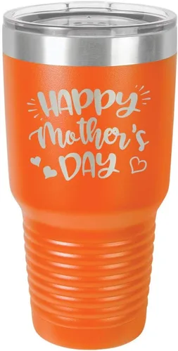 Vista 13 de Taza de viaje con texto en inglés "HAPPY MOTHERS DAY 30 oz Drink Tumbler with Straw " grabado con láser con divertidas citas " Compare con Yeti