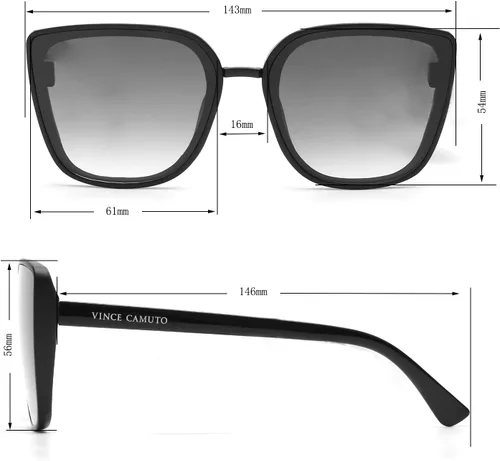 Vista 5 de Vince Camuto Gafas de sol cuadradas 100% protectoras UV para mujer