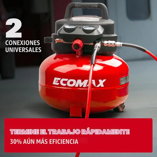 Vista 6 de Compresor de aire, Compresor de aire panqueque de 6 galones, MÁX 175PSI, Compresor para herramientas de aire con kit de 10 piezas de accesorios