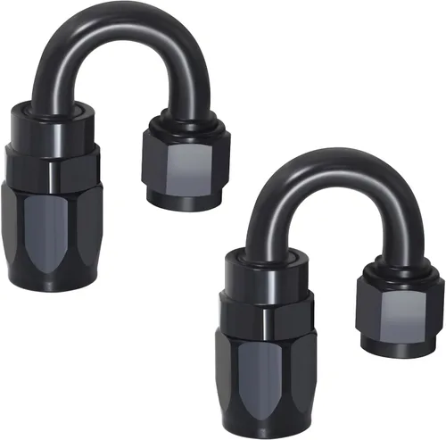 Vista 10 de 6AN Fitting, 2PCS 6 AN Straight Fittings for CPE Braided Hose(Black) 6AN Hose End Fittings compatible with CPE nylon braided hoses