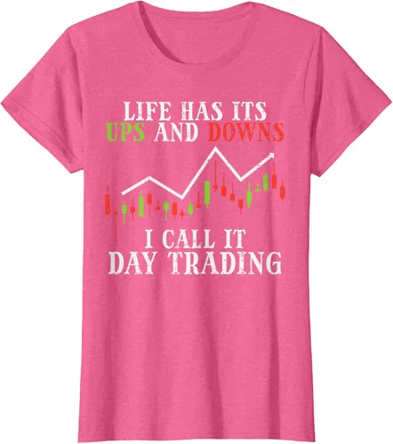 Vista 91 de Life Ups And Downs Day Trading Crypto Stock Market Trader T-Shirt, Negro