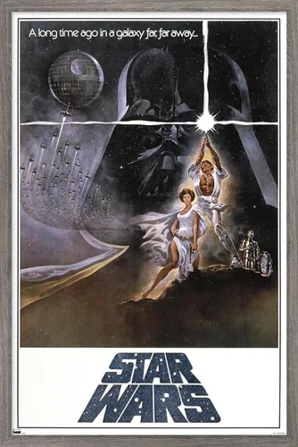 Vista 12 de Star Wars: A New Hope - One Sheet B (No Billing Block) Wall Poster, 34L" x 22.4W", Gold Framed Version Versión con marco dorado
