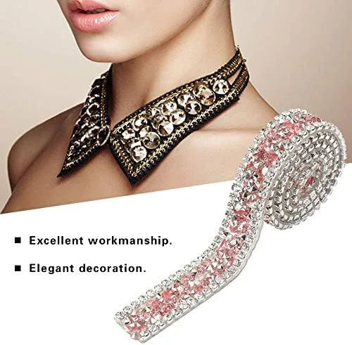 Vista 5 de Cinta de malla con diamantes de imitación brillantes, cinta decorativa acrílica plateada para bodas, pasteles y jarrones, suministros de decoración