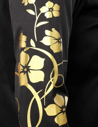 Vista 6 de ZEROYAA Camisas de vestir de manga larga con botones y diseño brillante para hombre