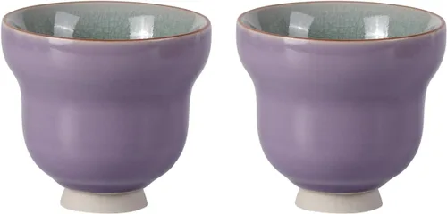 Vista 9 de KAMMAK Juego de 2 tazas de té pequeñas de porcelana de 6.7 onzas, tazas de té japonesas de cerámica para el hogar, fiesta, oficina, juego de té
