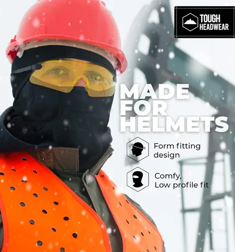 Vista 7 de Tough Headwear Máscara de esquí para mujeres y hombres – Pasamontañas – Cubierta térmica de invierno Shiesty – Equipo de clima frío para esquí