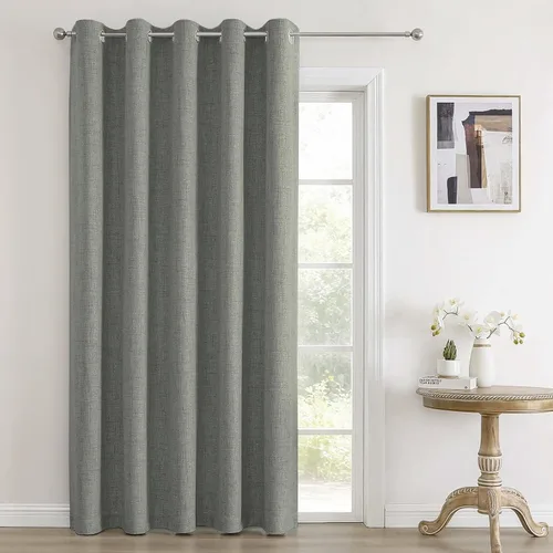 Vista 29 de Joydeco Cortinas negras 100% opacas para dormitorio, oscurecimiento de habitación, aislamiento térmico, cortinas cortas texturizadas con ojales