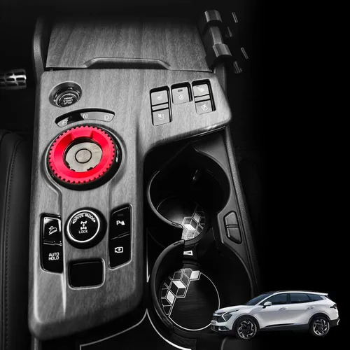 Vista 9 de YOUTOOCAR Cubierta interior del panel de cambio de marchas de coche estilo fibra de carbono compatible con accesorios KIA Sportage 2023