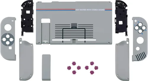 Vista 2 de eXtremeRate - Placa trasera para Nintendo Switch Console, NS Joycon con carcasa de mando de mano con botones de juego completo, carcasa de repuesto