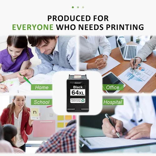 Vista 6 de 64XL - Cartuchos de tinta negros de alto rendimiento para 64XL, repuesto compatible con HP Envy Photo 7800 7855 7858 7155 7120 7158 7100 7164 6200