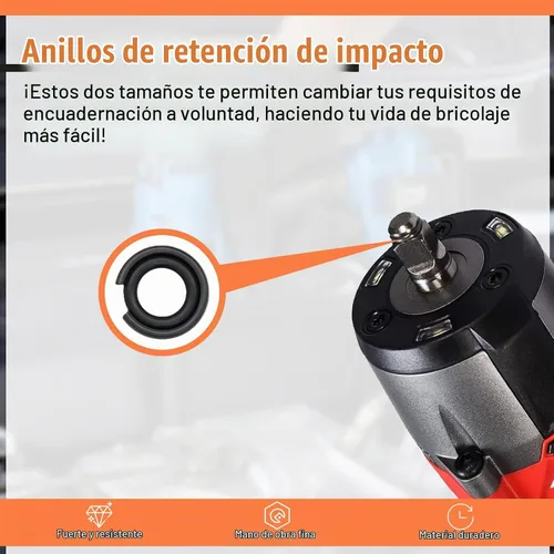Vista 5 de Anillo de retención de impacto (10+10) 1/2" y 3/8" Anillo de fricción