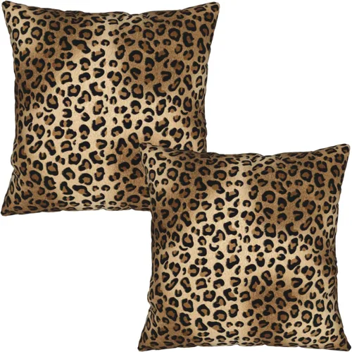Vista 9 de Fundas de almohada marrón leopardo - 2 piezas Funda de almohada de guepardo 18x18 pulgadas Fundas de almohada de algodón con estampado de animales