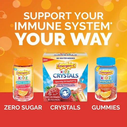 Vista 5 de Emergen-C Kidz - Suplementos dietéticos diarios de apoyo inmunológico, gomitas saborizadas con vitamina C y vitaminas B para apoyo inmunológico