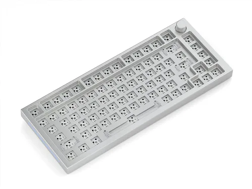 Vista 2 de Glorious Gaming - Teclado personalizado GMMK PRO Barebones (ANSI USA) compacto 75% teclado con perilla, aluminio blanco, kit de teclado mecánico