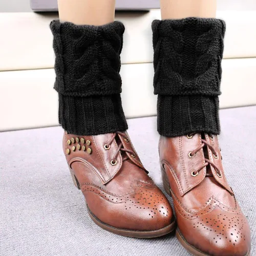 Vista 2 de Loritta 2-4 Pairs Womens Boot Socks Winter Warm Crochet Knitted Boot Cuffs Topper Socks Short Leg Warmers Gifts