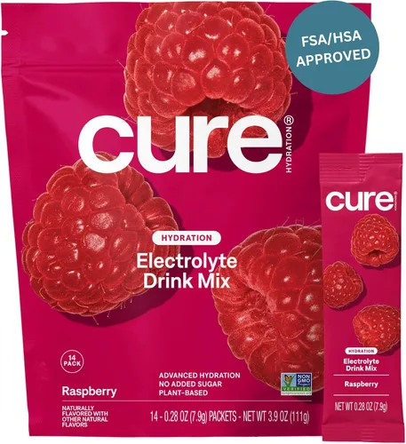 Vista 18 de Cure Hydration Mezcla para bebida de electrolitos a base de plantas Sin azúcar añadida FSA-HSA Polvo para alivio de la deshidratación hecho