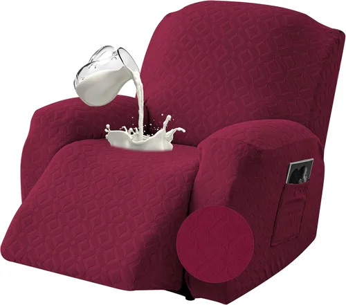 Vista 48 de Gennia Funda Impermeable para Silla Reclinable, Fundas Elásticas para Sofá Reclinable con Bolsillos, Fundas Lavables para Silla Reclinable Lazy Boy