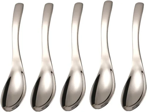 Vista 12 de 5 piezas de cucharas de sopa y postre de acero inoxidable con acabado espejo para sopa, arroz, té, leche, café y helado (dorado)