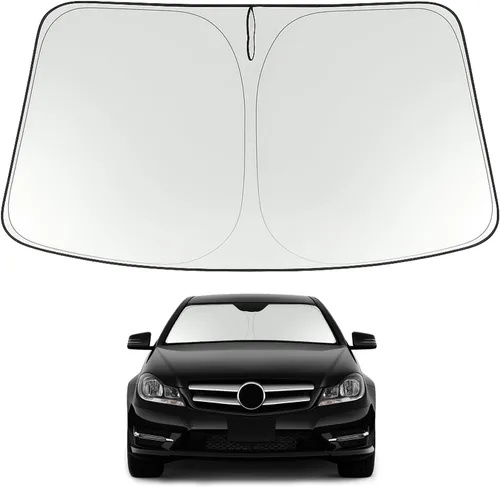 Vista 182 de Proadsy Parasol para parabrisas Rivian R1S 2022-2025 2026 de 4 capas plegable, protector de parasol frontal que bloquea los rayos UV, mantiene